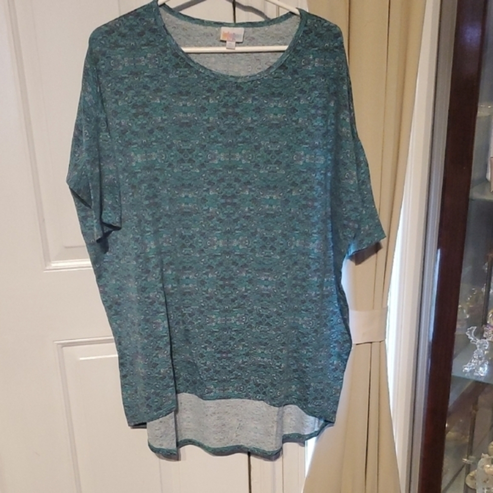 Teal Patterned Women's Top